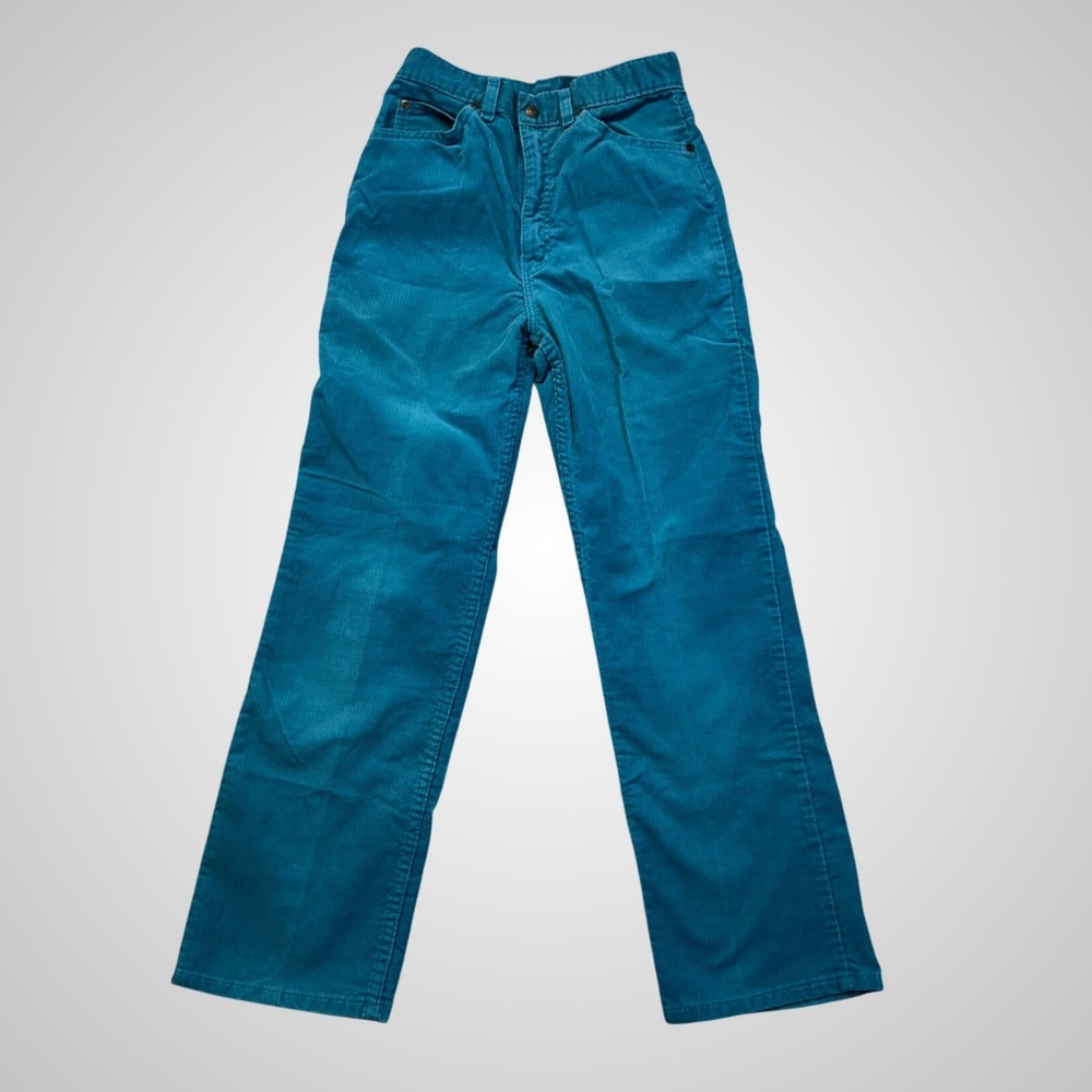 Sears Tough Skins Women 23 Teal Good Button Fly High Rise‎ 70